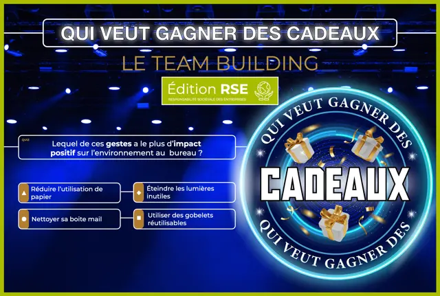 JEU TV / QUIZ > QUI VEUT GAGNER DES CADEAUX - Édition RSE 🌱 - PARIS (75)